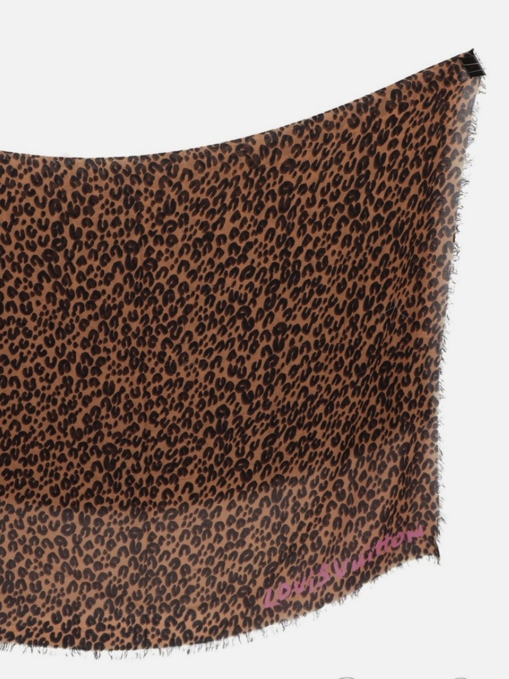 Louis Vuitton x Stephen Sprouse Natural Graffiti Leopard Cashmere Silk Scarf